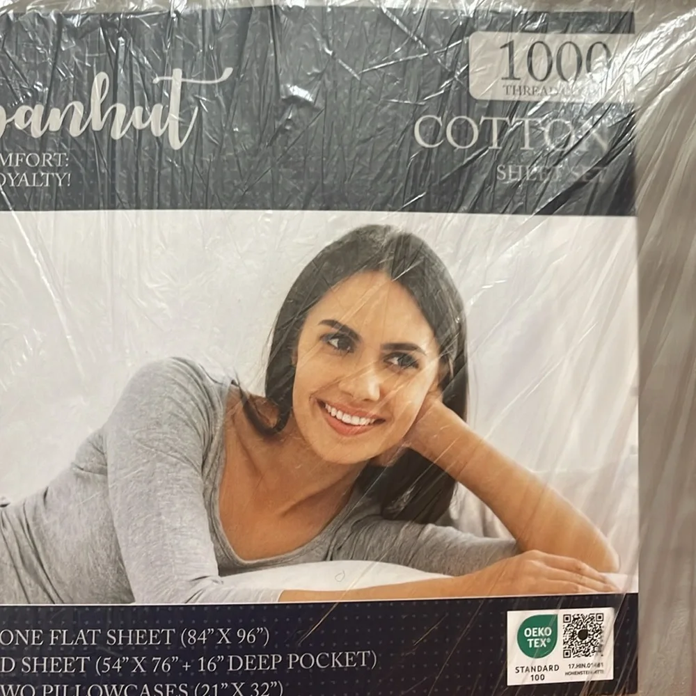 Urbanhut 1000 Thread Gray Cotton Sheets. NWOT. Full Size Sheets.